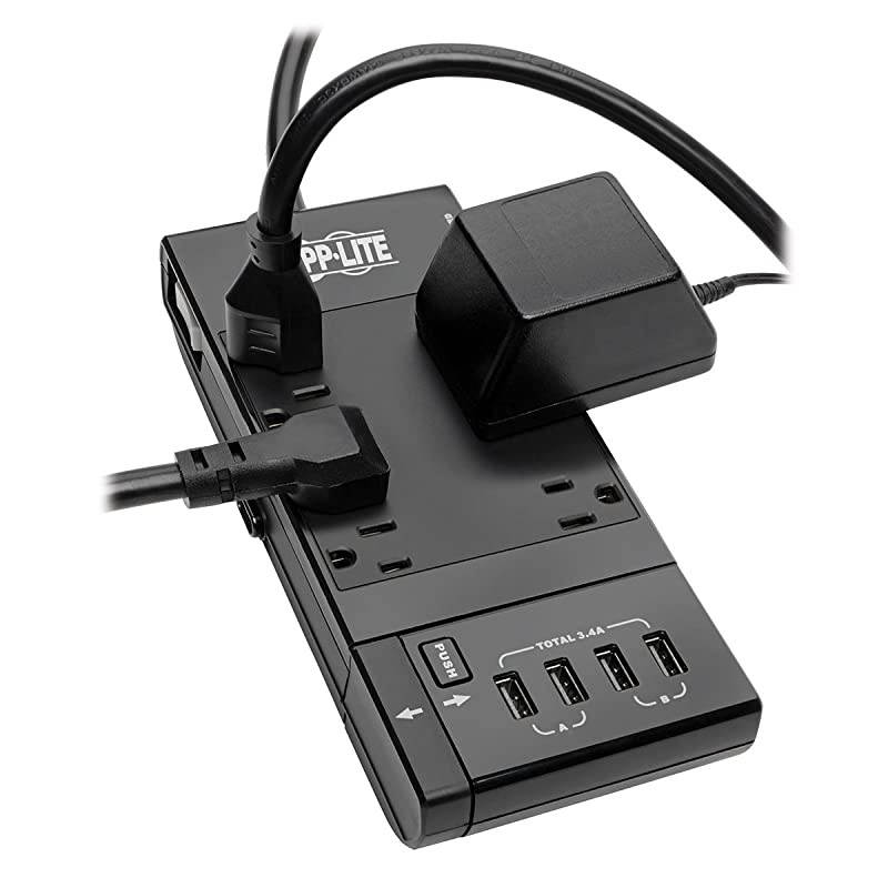 Surge Protector Power Strip 6Outlet w4 USB ChargingSync Ports Black 96 x 67 x 18 TLP66USBR