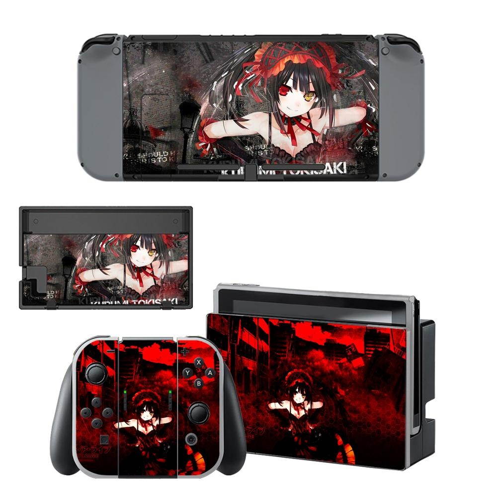 Anime Cute Girl Tokisaki Kurumi Skins for Nintendo Switch Skin Sticker for Nintendoswitch console Joy-Con Controller Stickers