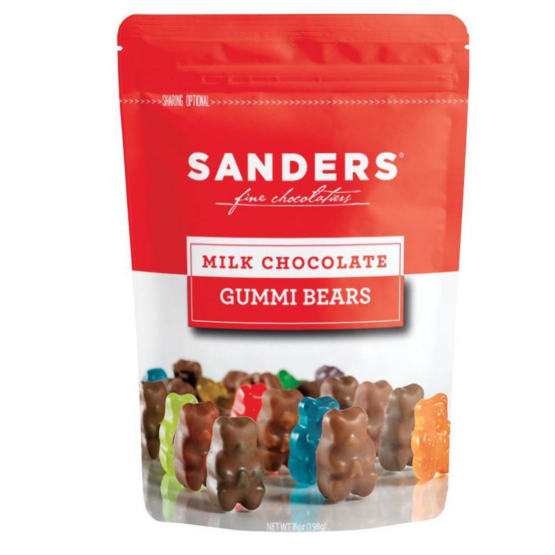 Sanders Milk Chocolate Covered Gummi Bears Stand Up Pouch - 7oz