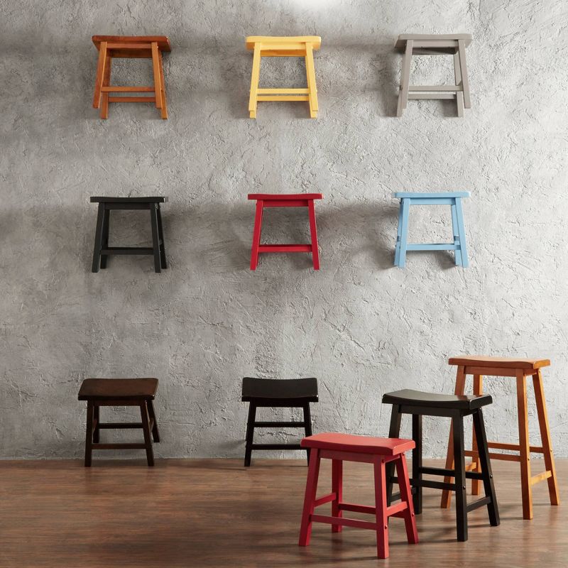 Set of 2 18" Danteh Counter Height Barstools Saddleback Oak Brown - Inspire Q