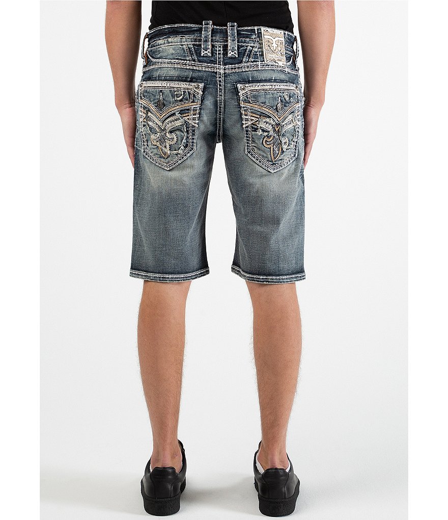 Rock Revival Safron Distressed 12#double; Inseam Denim Shorts