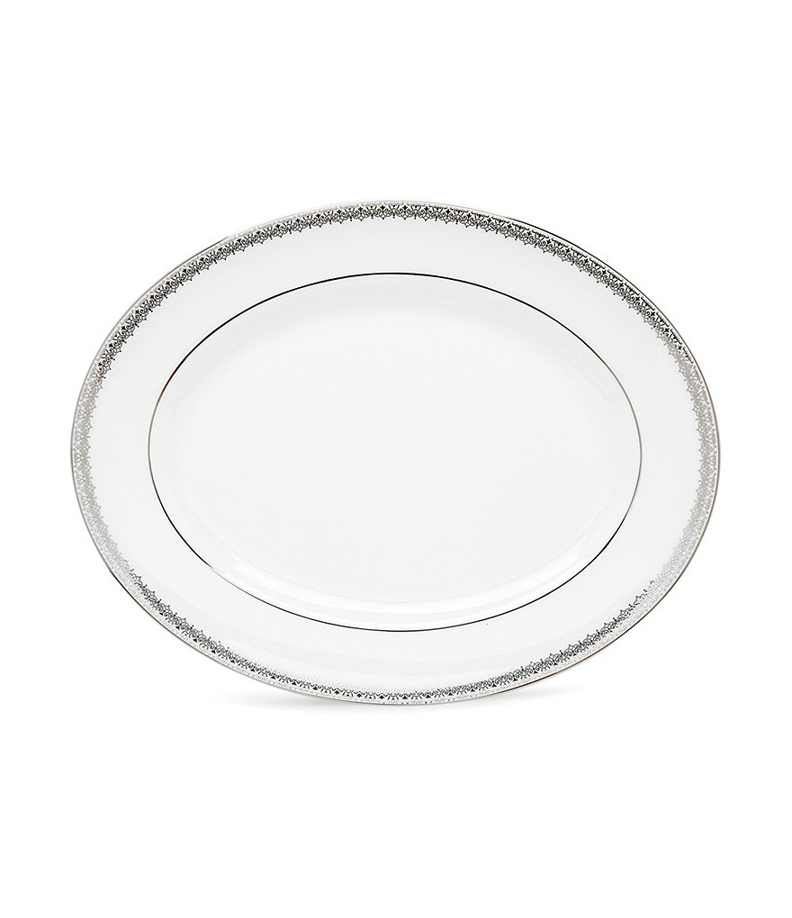 Lace Couture Platinum Oval Platter