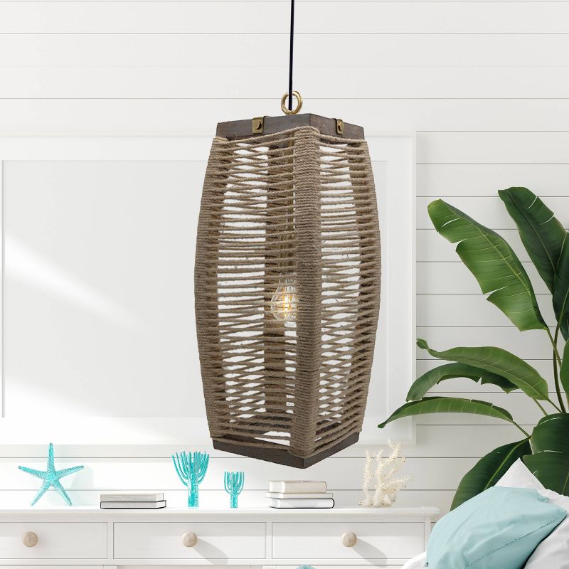 20" Baywater Cylinder Rope Pendant - River of Goods