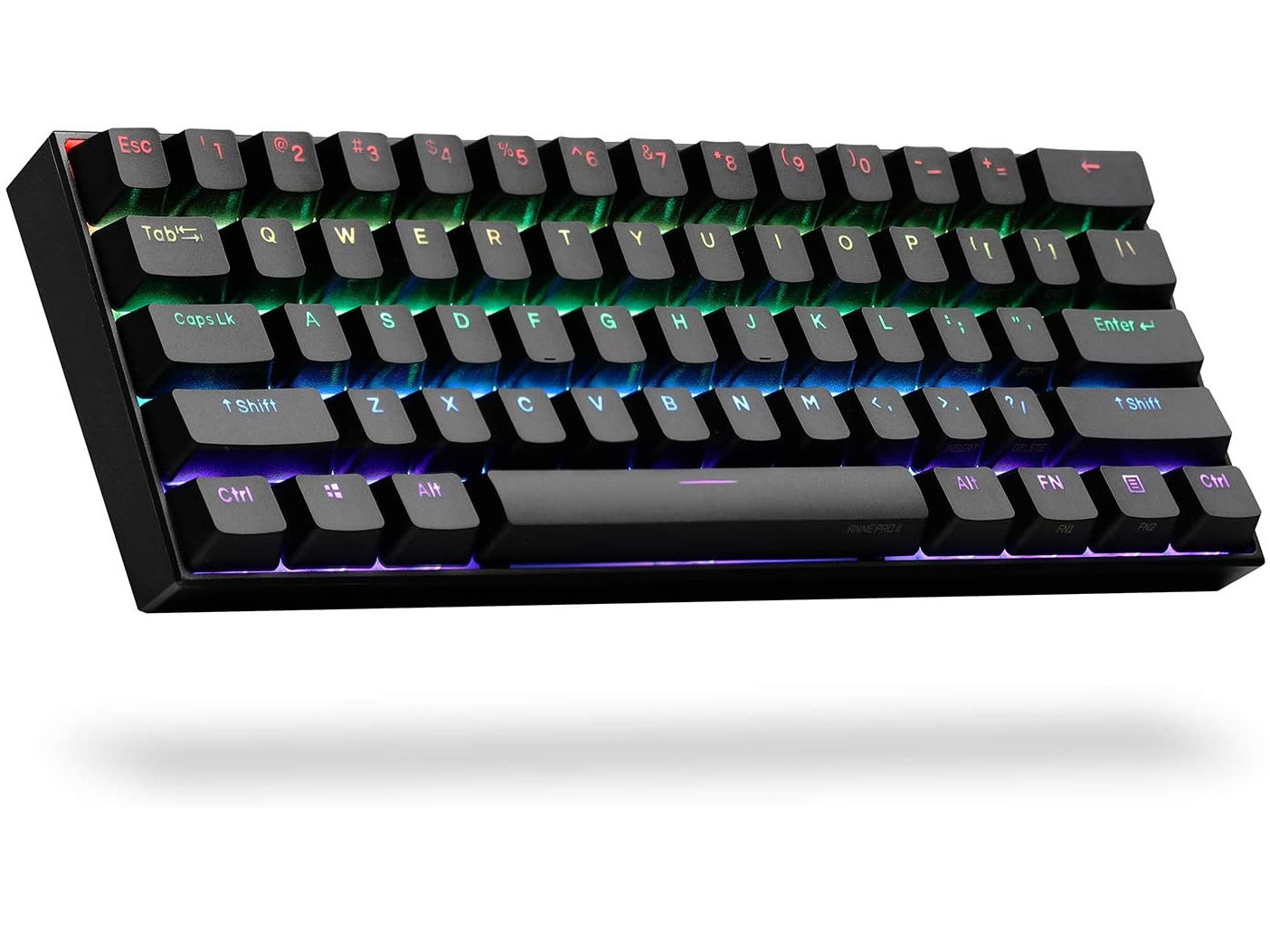 Anne Pro 2 60% Mechanical Keyboard Wired/Wireless Dual Mode Full RGB Double Shot PBT - Brown Switch