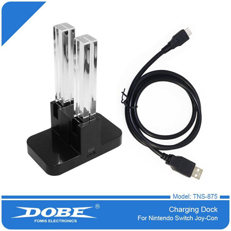 Four Charging Dock for Switch Jon-con With Small Handle and Colorful Light Column