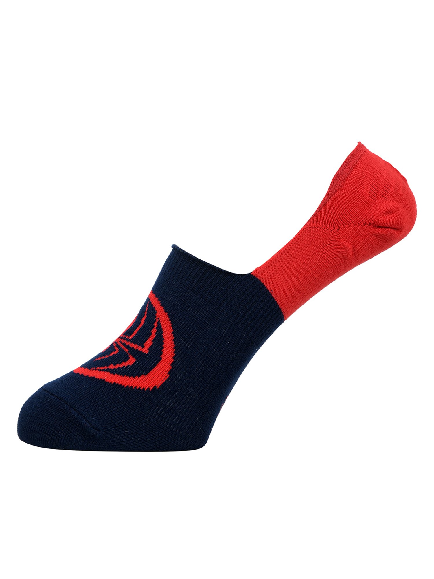 BALENZIA X Marvel The Amazing Spider-Man Navy & Red Printed Loafer/Invisible Socks - Pack of 2