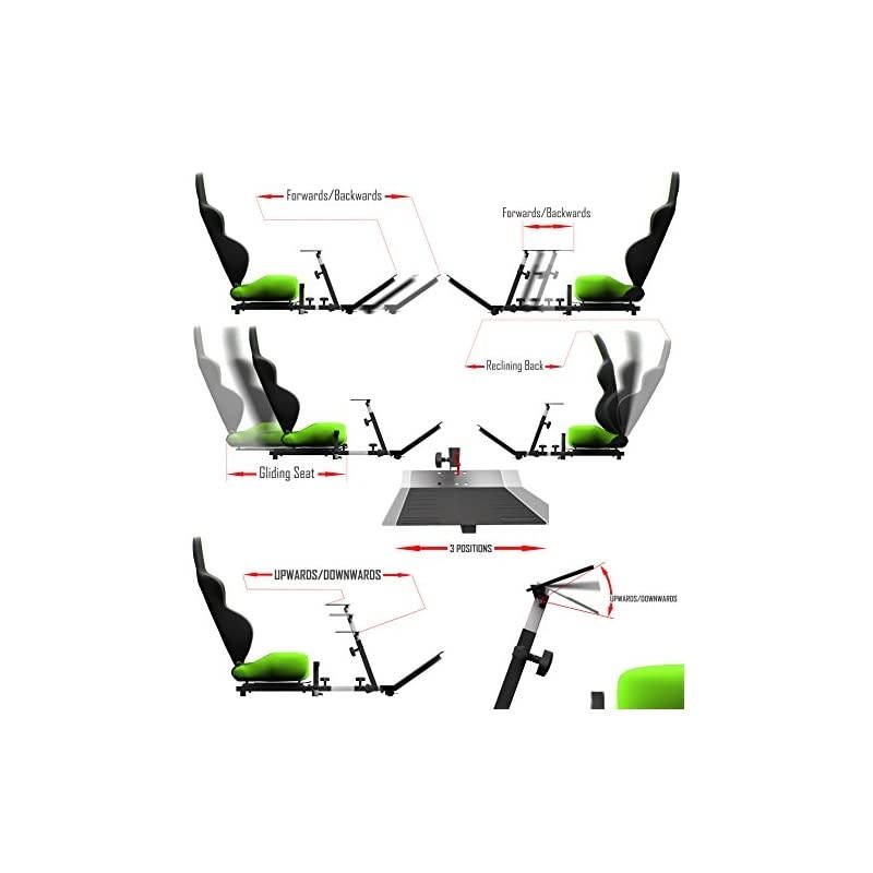 Advanced Racing Seat Driving Simulator Gaming Chair with Gear Shifter Mount Green