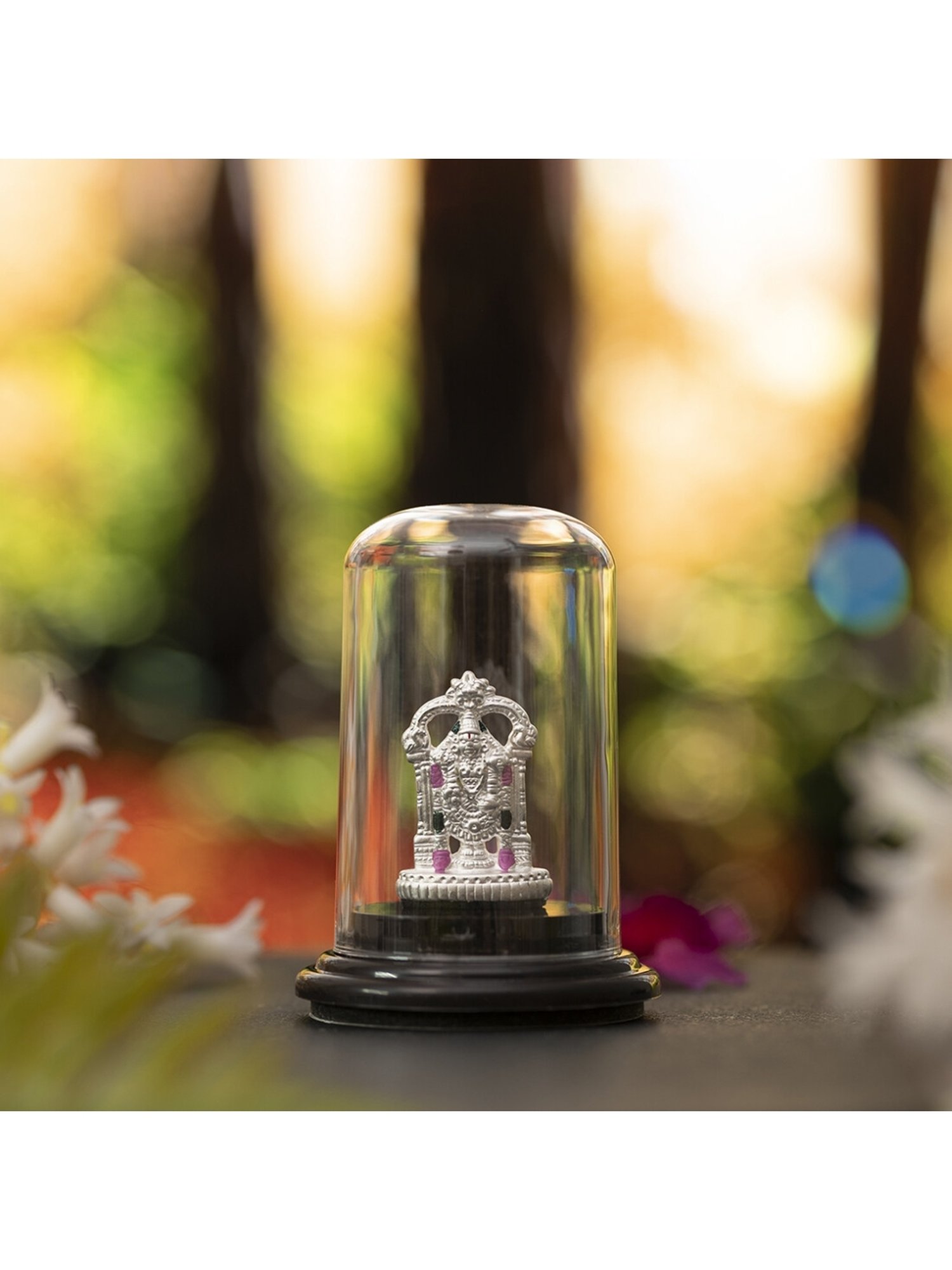 Zavya 92.5 Sterling Silver Divine Aura Rhodium-Plated Tirupati Bala Ji Idol