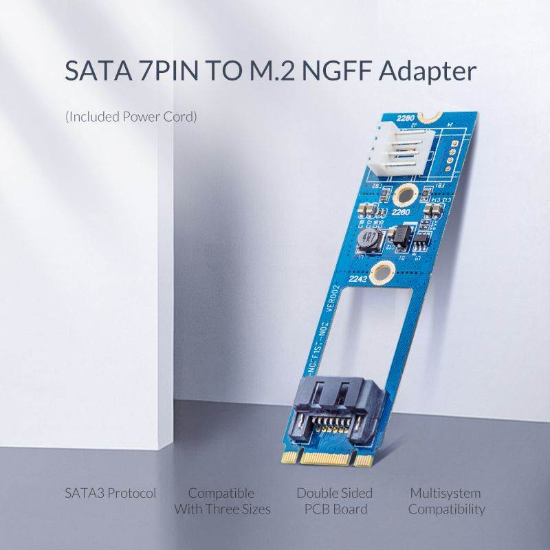 ORICO SATA to M.2 NGFF Adapter SATA 7PIN to M.2 SSD Solid State Hard Drive Adapter 22X40 Size Support SATA3 Protocol