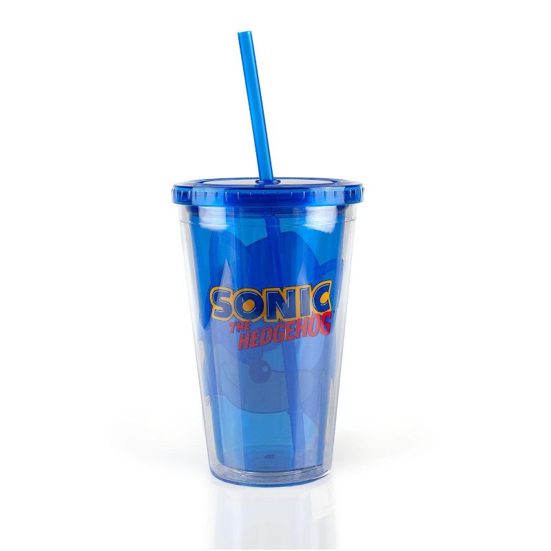 Just Funky Sonic Collectibles | Sonic The Hedgehog Wink Blue Plastic Carnival Cup | 16oz