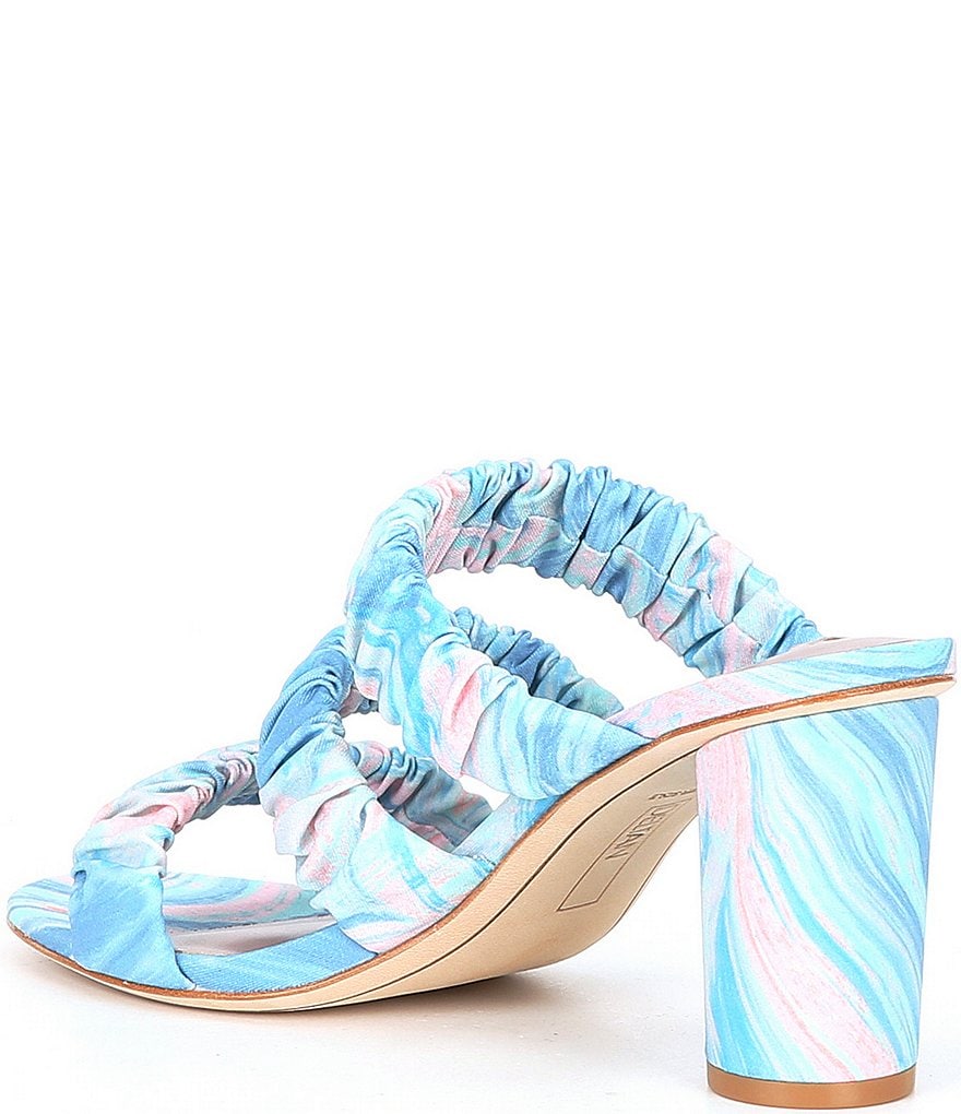 Deltan Colette Printed Three Band Dress Mules