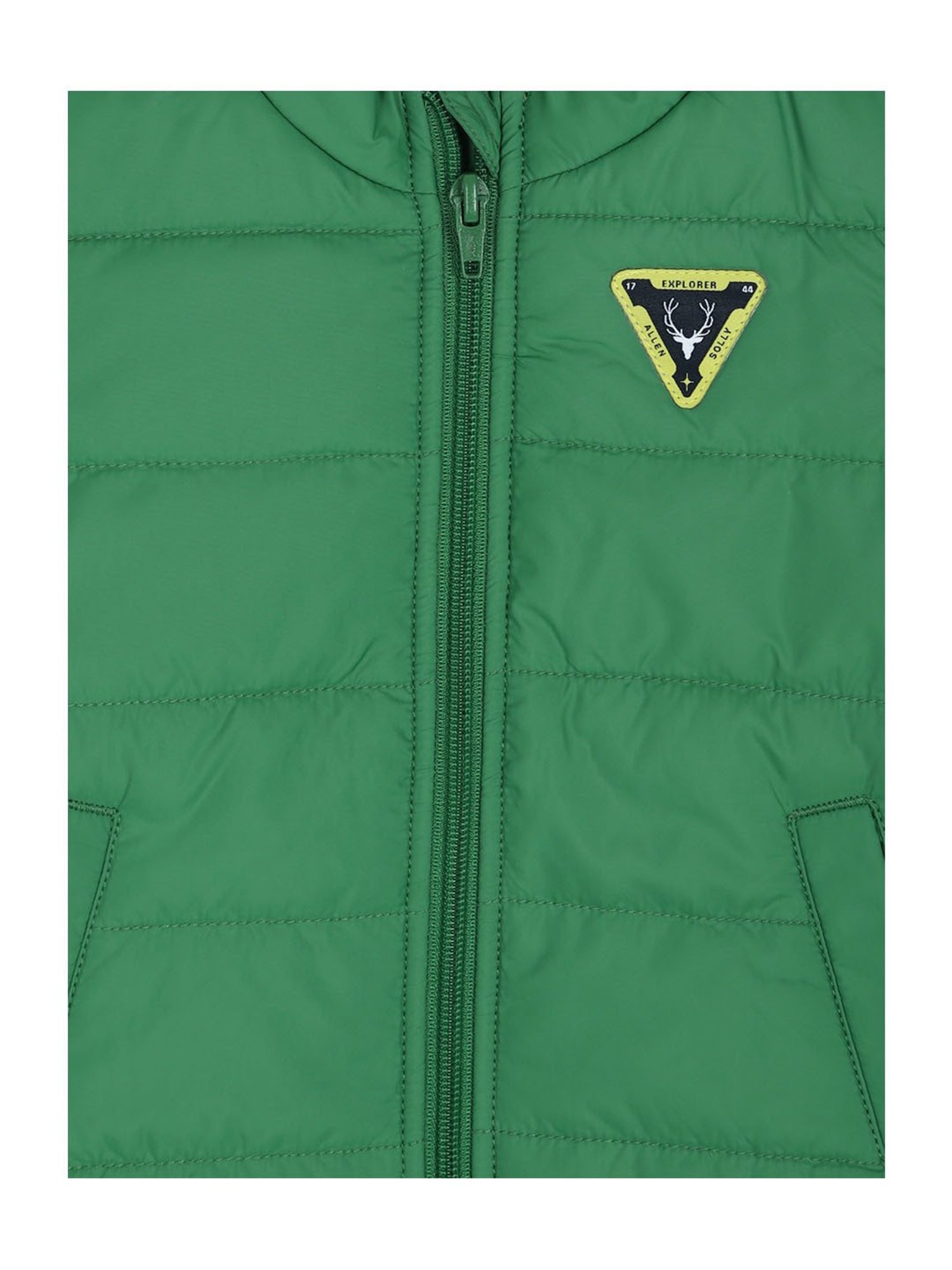 Allen Solly Junior Navy & Green Color Block Full Sleeves Jacket