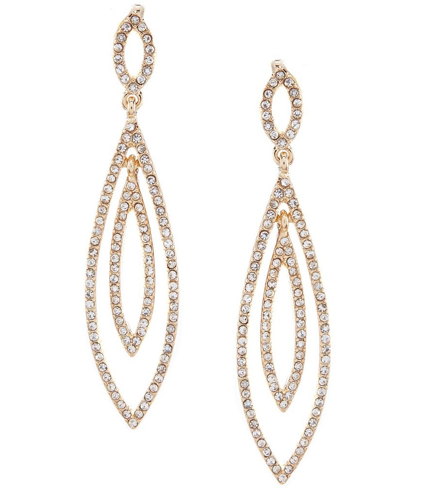 Gemma Layne Orbit Pave Navette Drop Earrings
