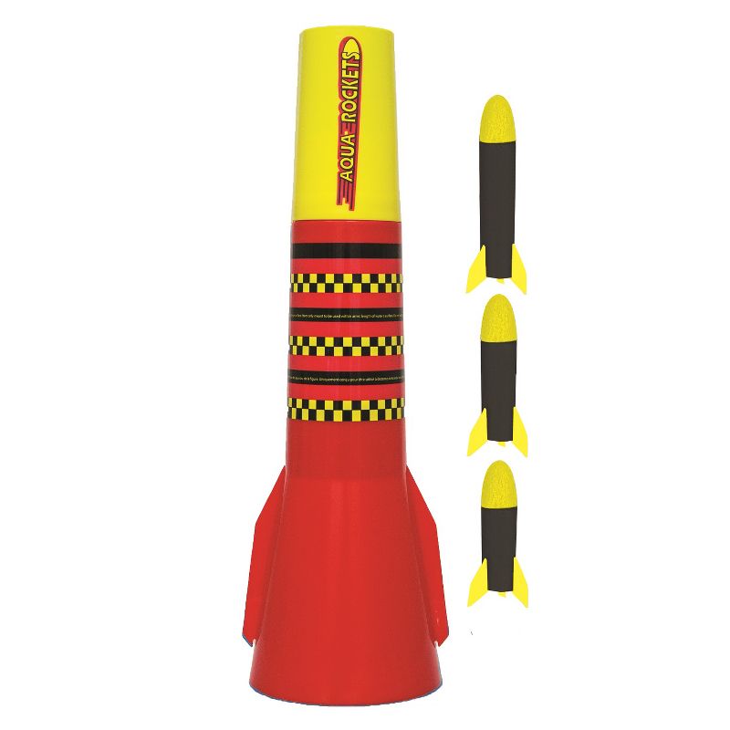 Swim Way 17.5" Pool Powered Aqua Rockets Smash and Blast Swimming Pool Rocket Blaster - Red/Yellow