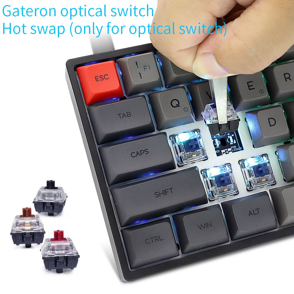SK71 71 Keys Wired Mechanical Keyboard Gaming Keyboard with RGB Backlit, PBT Keycaps, Arrow Keys, Direction Keys, IP6X Dustproof Waterproof Hot Swappable for Win/Mac/Gaming(Mechanical Optical Axis)