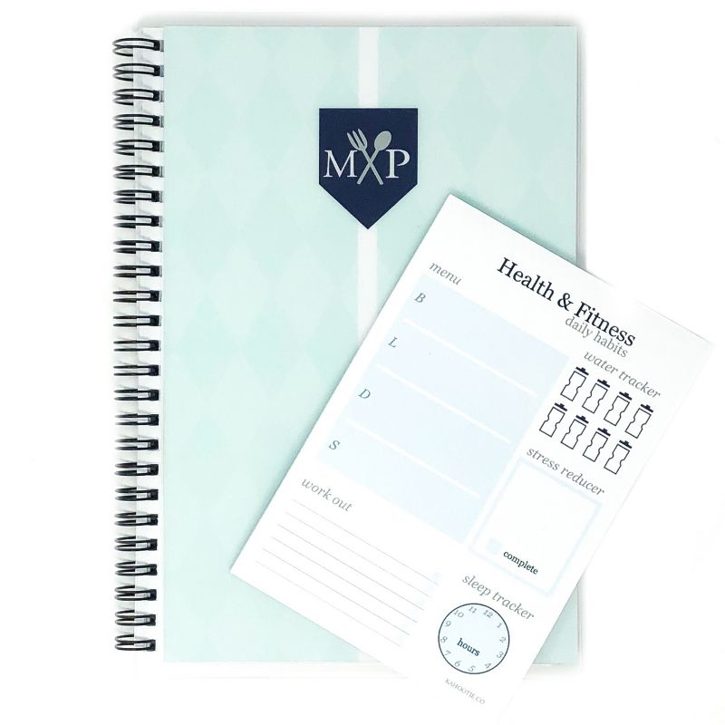 Undated Weekly Meal Planner 8.5"x5.5"& Sticky Pad Bundle Teal - Kahootie Co