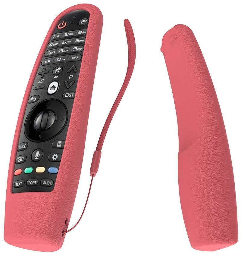 SIKAI Shockproof Silicone Case for LG AN-MR600 / LG AN-MR650 / AN-MR18BA / AN-MR19BA Magic Remote Battery Cover Protective Skin Holder Washable Dirt-Proof Anti-Lost with Remote Loop (Red)
