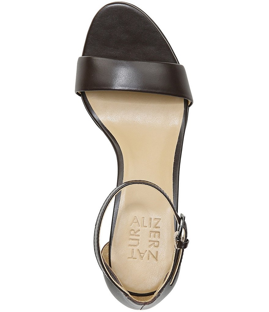 Naturalizer Vera True Colors Leather Ankle Strap Block Heel Dress Sandals