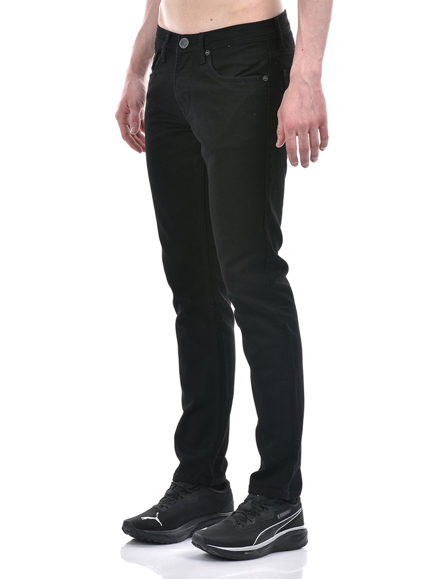 Lawman Pg3 Black Slim Fit Lightly Washed Jeans