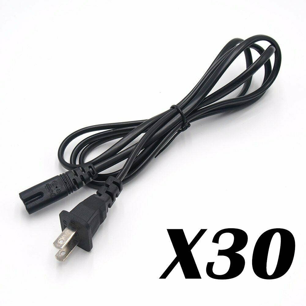 Lot 100 US 2 Prong 2Pin AC Male US Power Cord Cable Charge Adapter PC Laptop PS3