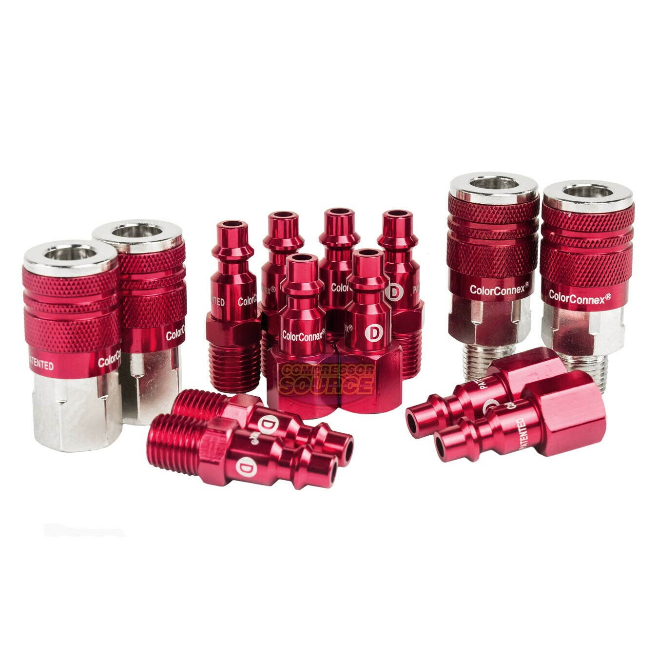 Industrial Type D A73458D 14 Pc 1/4" Inch Red Coupler / Plug Kit Set New