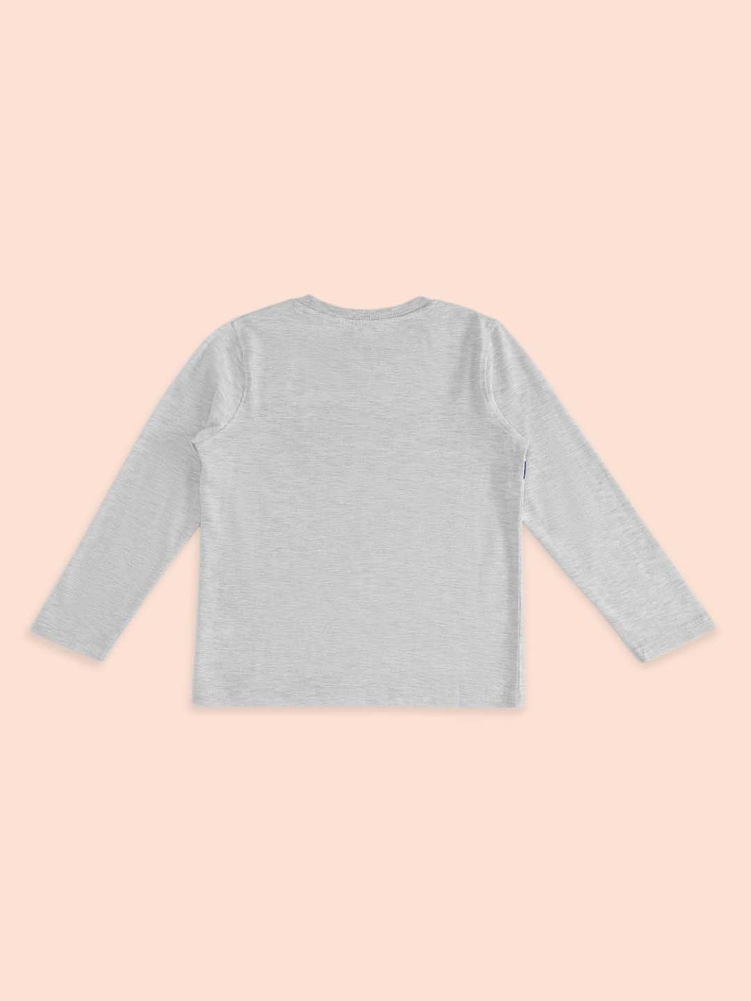 Pantaloons Baby Kids Blue & Grey Cotton Printed Full Sleeves T-Shirt