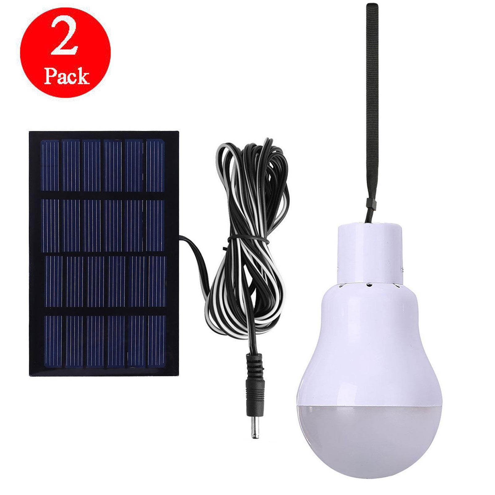 Portable Bulb Outdoor Indoor Solar Powered Panel LED Lighting System Lights 15W