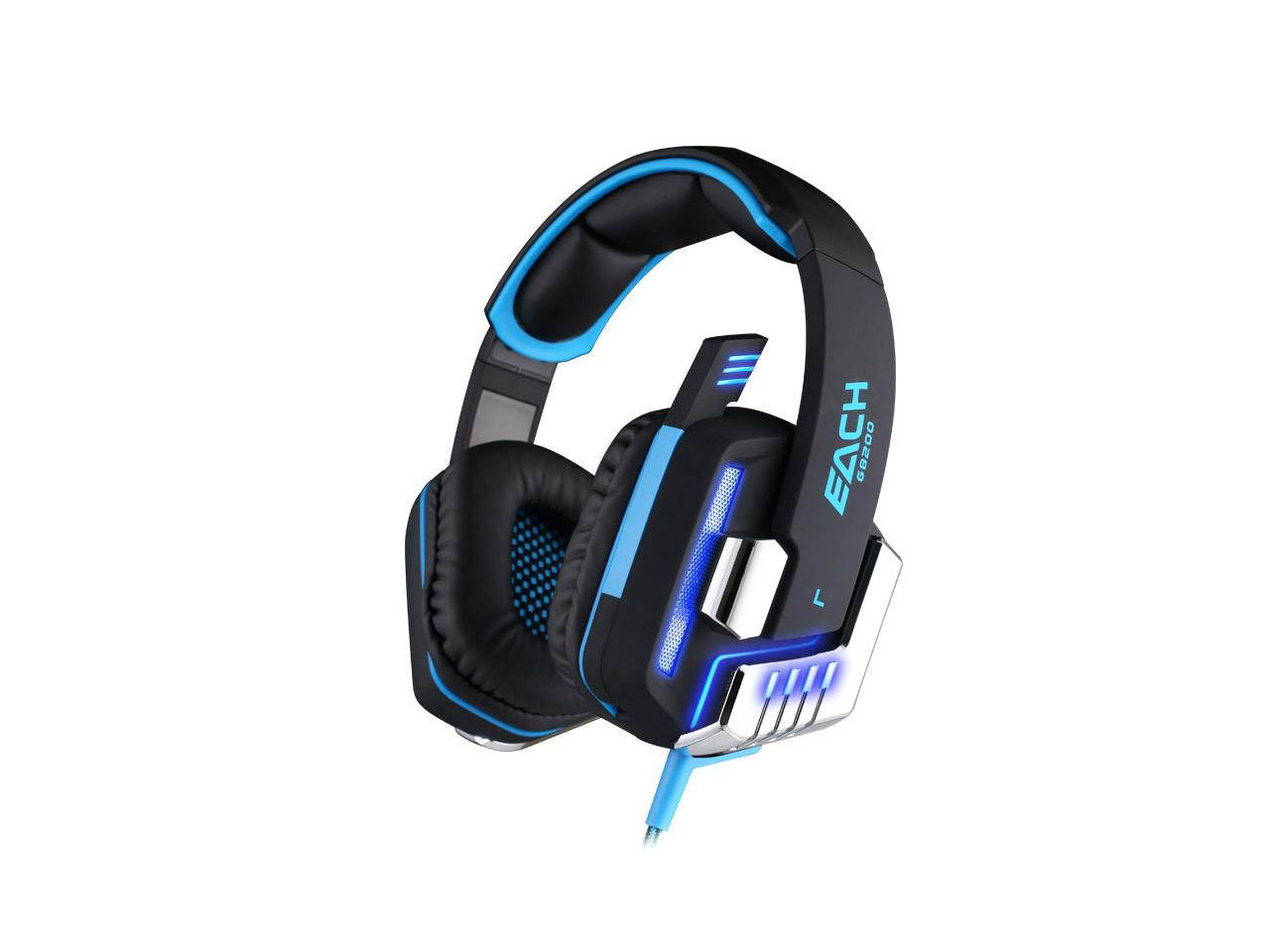 EACH G8200 7.1 Surround USB Vibration Over Ear Gaming Headset with Microphone LED Light for PC/PS3/PS4/XBOX 360