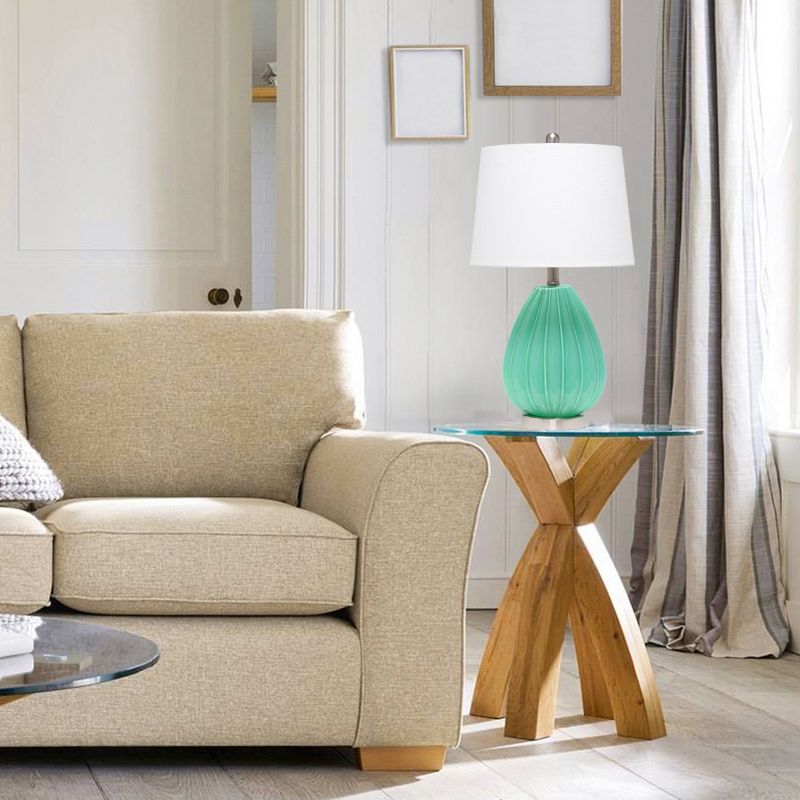 Pleated Table Lamp with Fabric Shade Seafoam - Lalia Home