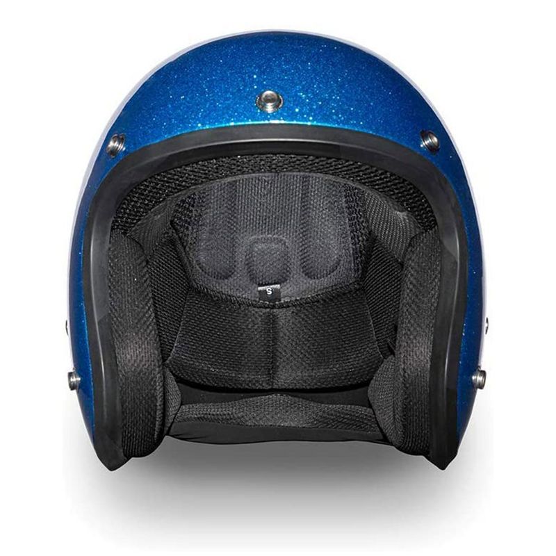 Daytona Helmets Cruiser Extra Large Open Face 3/4 Shell Department of Transportation Approved Motorcycle Helmet with Removable Black Visor, Blue