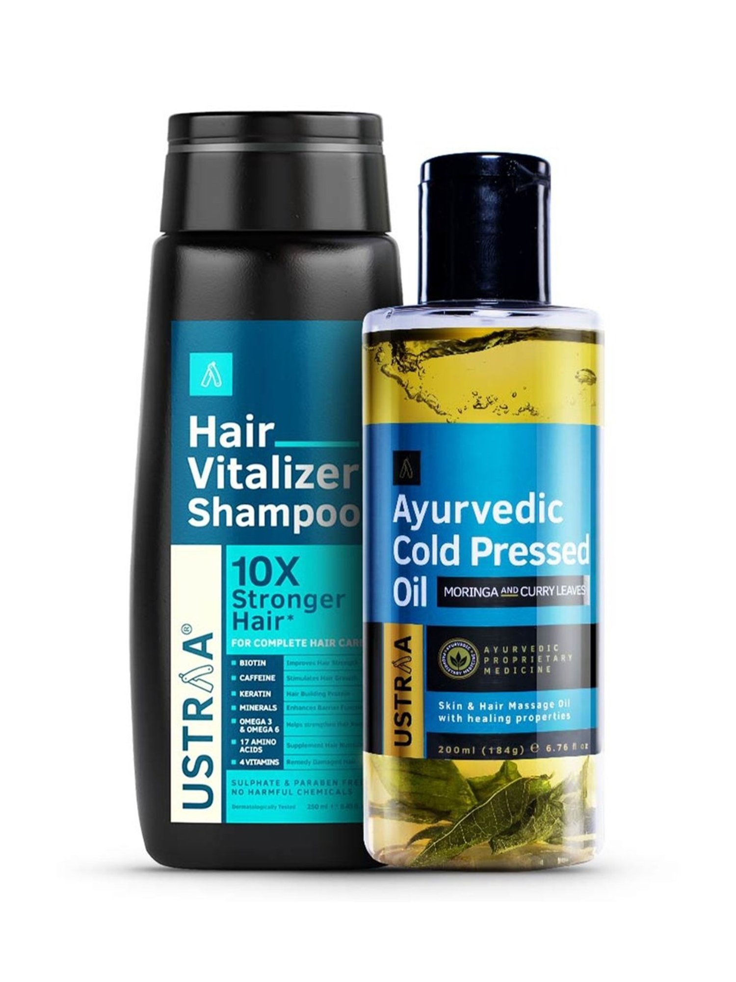 Ustraa Hair Vitalizer Shampoo & Ayurvedic Cold Pressed Oil