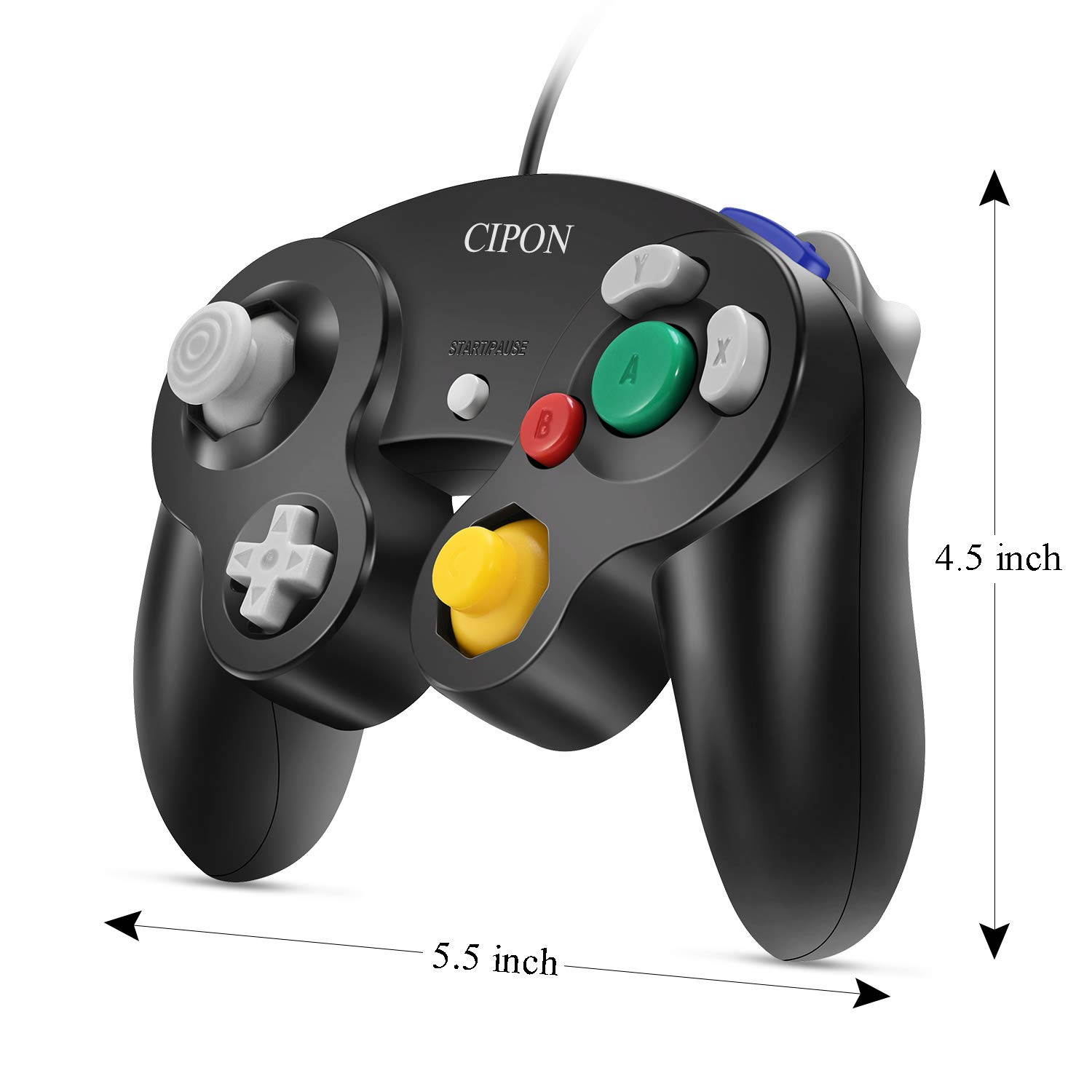 Gamecube Controller Compatible with Nintendo Gamecube and Wii U Classic Wired Controller NGC Gamepad Joystick Black