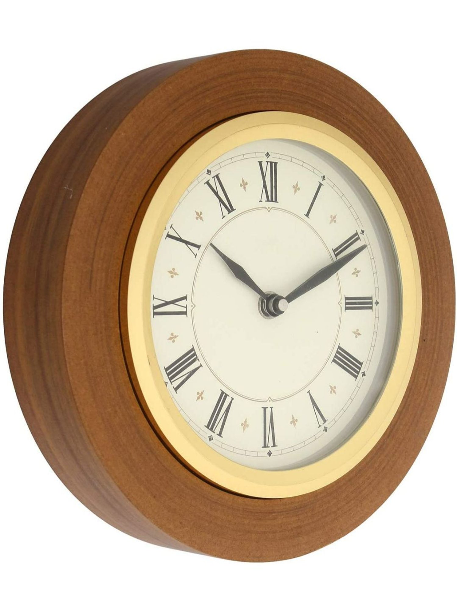 CHRONIKLE Classic Round Brown Wood Wall Clock