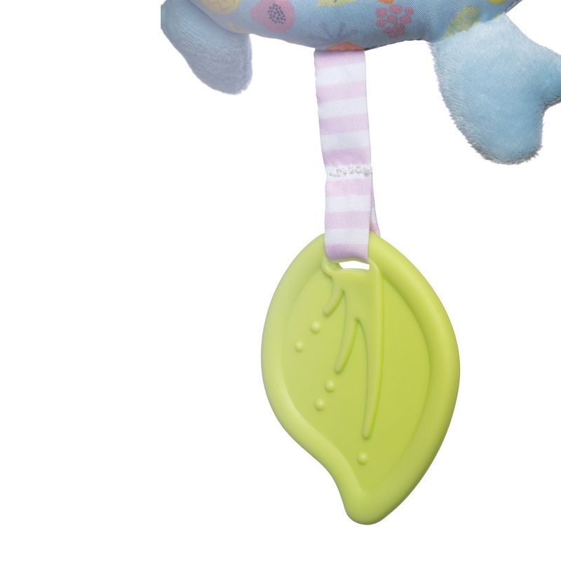 Manhattan Toy Lemur Baby Travel Spiral with Baby-safe Mirror, Elastic Pull Cord, Textured Teether and Ring Rattle