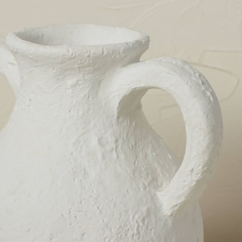 9.5" x 9" Terracotta Vase with Handle Chalk White - Opalhouse™ designed with Jungalow™