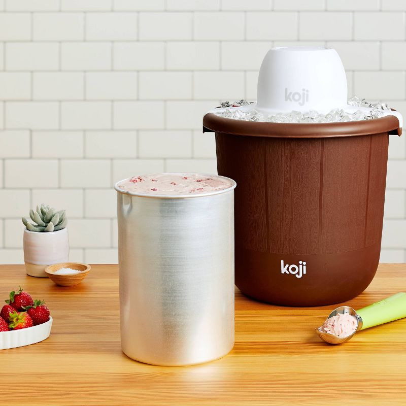 Koji 4qt Bucket Ice Cream Maker - Brown