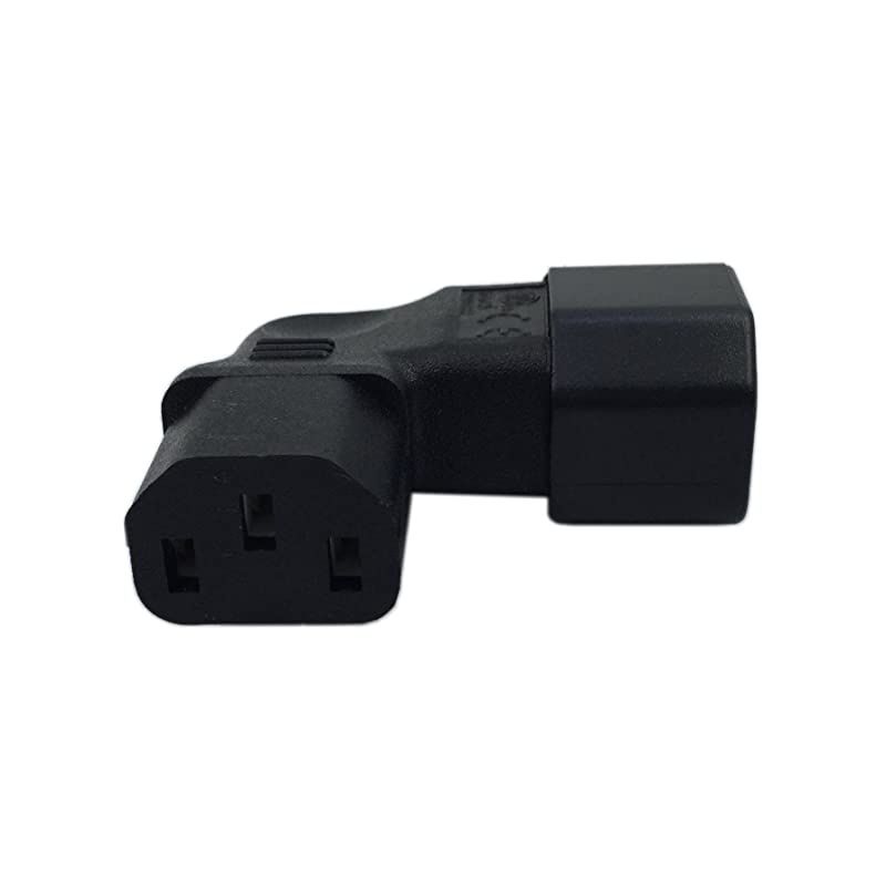 Right Angle IEC 320 C14 3 Pin Male to C13 Female PDU PSU UPS Power Extension Adapter Receptacle for LCD LED TV Wall Mount