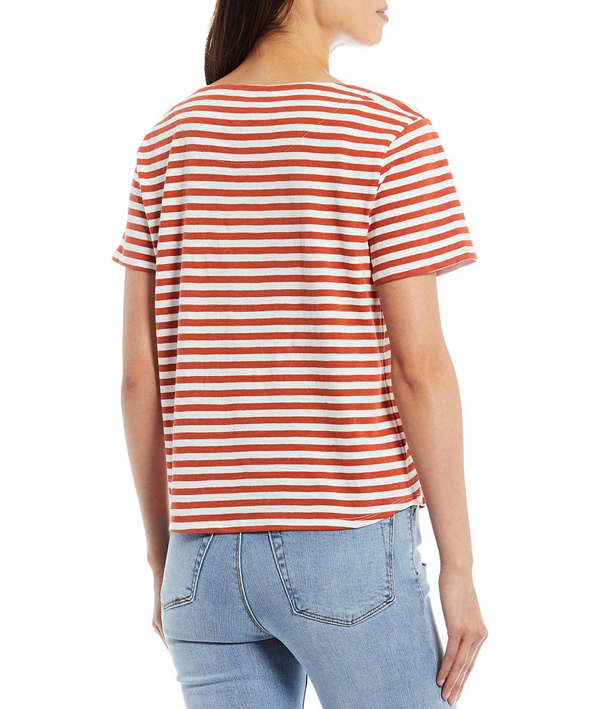 A Loves A Bateau Neck Short Sleeve Stripe Tee