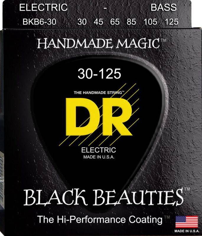 DR Handmade Strings BKB6-30 DR Strings BKB6-30 Black Beauty 6-String Bass Strings 30-125 BKB6-30 DR HANDMADE STRINGS