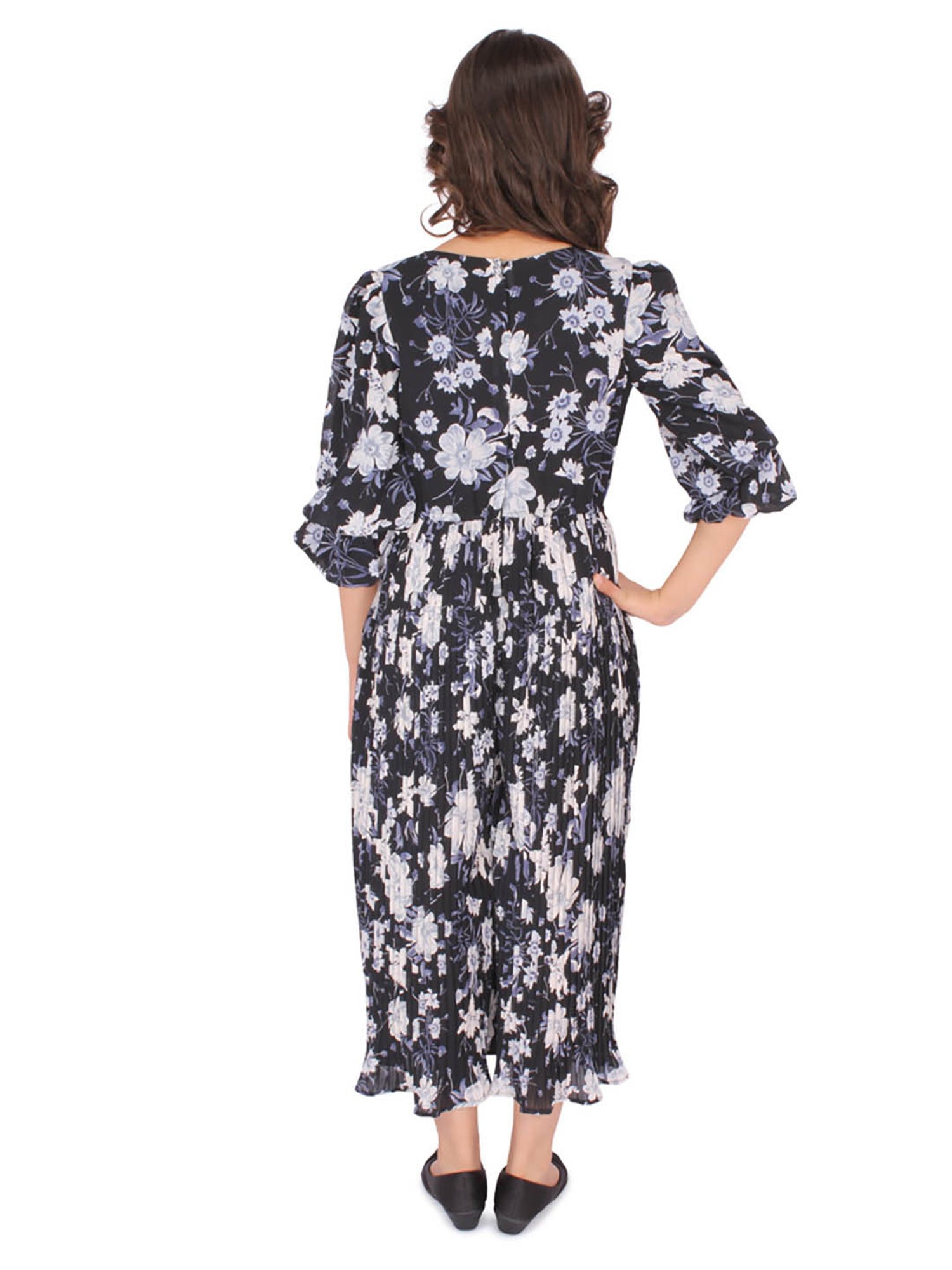 Cutecumber Kids Black Floral Print Jumpsuit