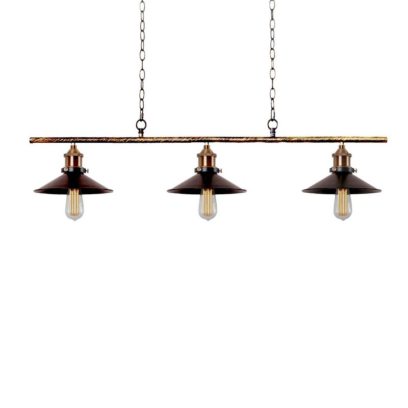 47" x 9" x 30" Olive 3 Light Edison Pendant Black - Warehouse of Tiffany