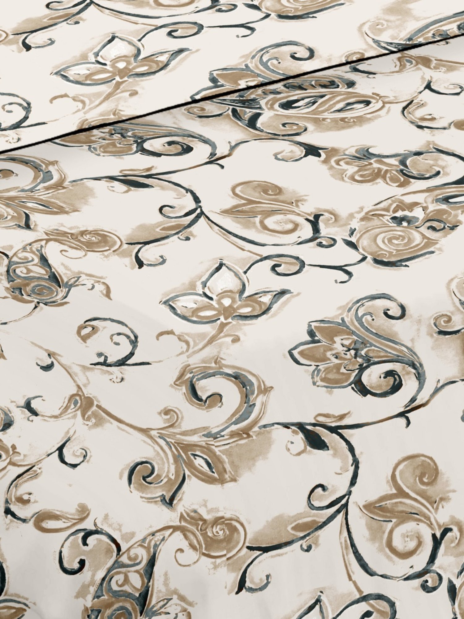 Ariana Rome Floral Beige 210 TC Cotton Super king Bedsheet with 2 Pillow Covers