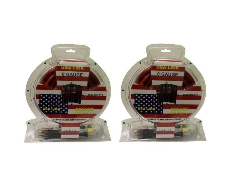 2) Q-Power 1/0 Gauge 3000W Car Amplifier Wiring Installation Kits Amp/Wire + RCA