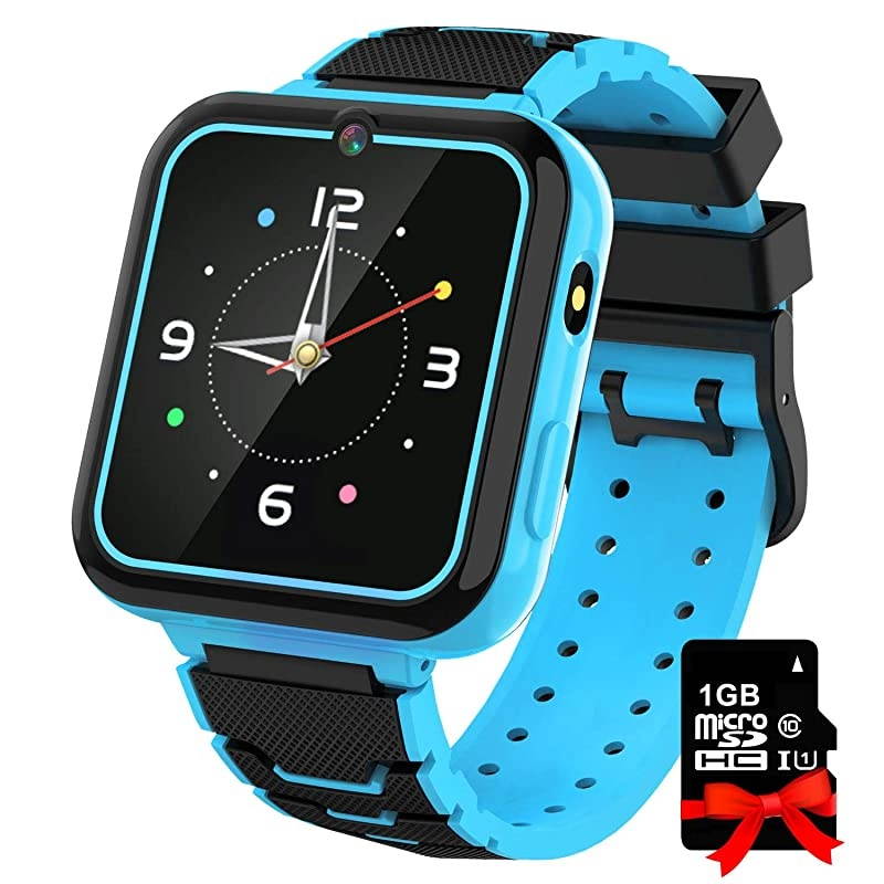 Watch for Kids Boys Girls 157 HD Touch Screen 7 Puzzle Game Music Player watch with Alarm Clock Recorder Torch for Children Birthday Learning Gifts Teen Students Blue