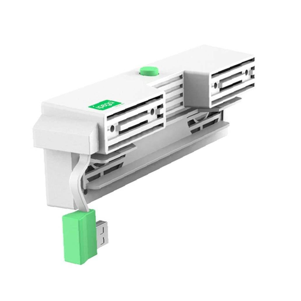 Compatible with Nintend Switch External Cooling Bracket with 2 Cooling Fans USB Power Supply Integrated Cable White