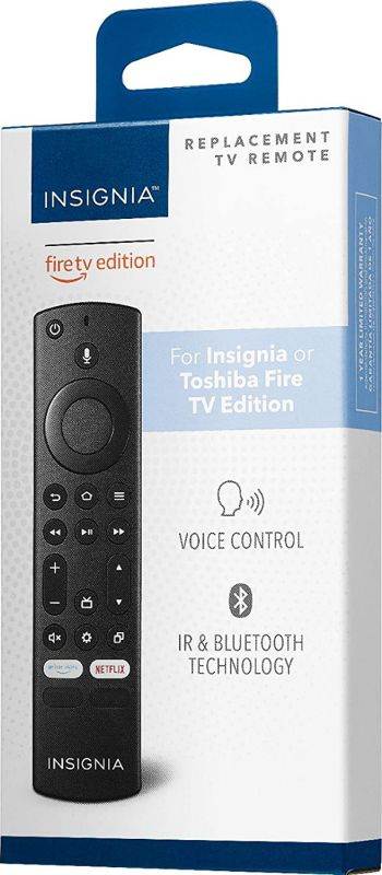 Insignia - Fire TV Replacement Remote for Insignia and Toshiba - Black