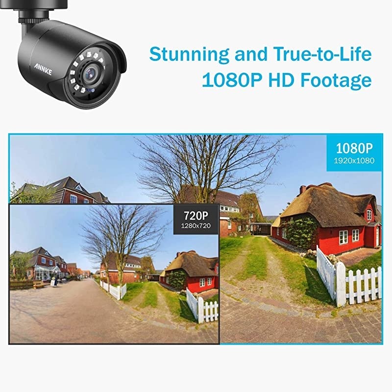 1080P Security Camera 4in1 CCTV Bullet Wired Camera AHDTVICVICVBS IP66 Weatherproof Analog Surveillance Video Camera for Indoor and Outdoor Use 100ft Clear Night Vision