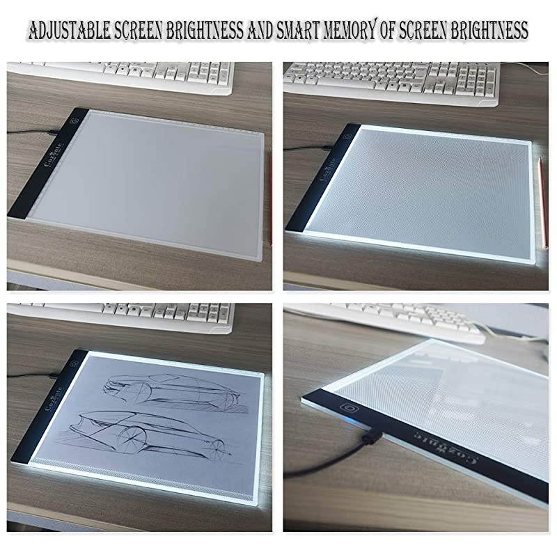 A4 LED Light Box, Diamond Painting Light Pad Apply to DIY 5D Diamond Painting, See Symbols and Numbers Clearer, Light pad with Detachable Stand and Clips
