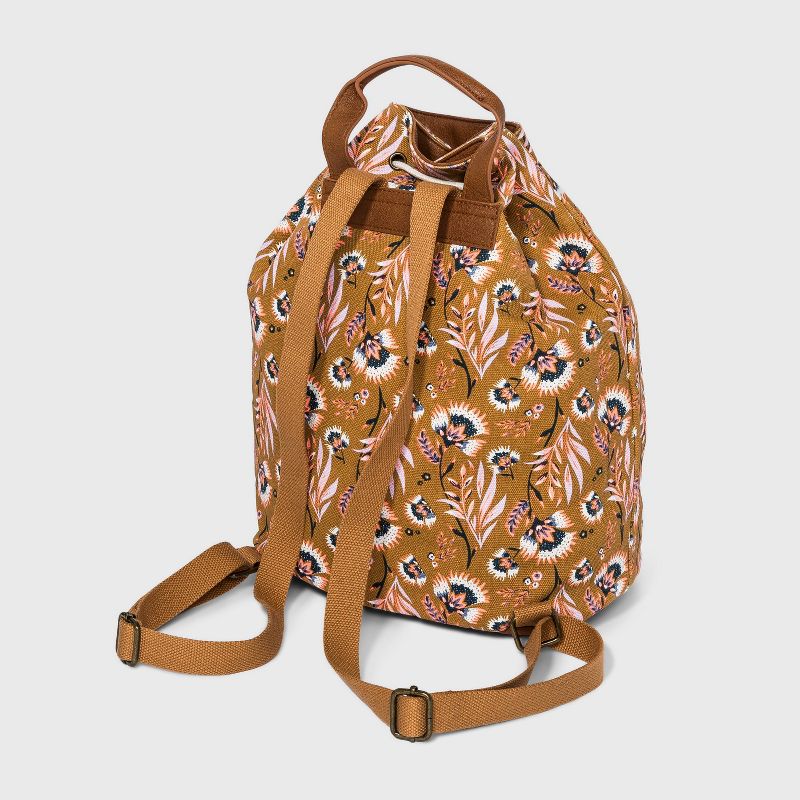 Floral Print Bucket Drawstring Closure Backpack - Universal Thread™