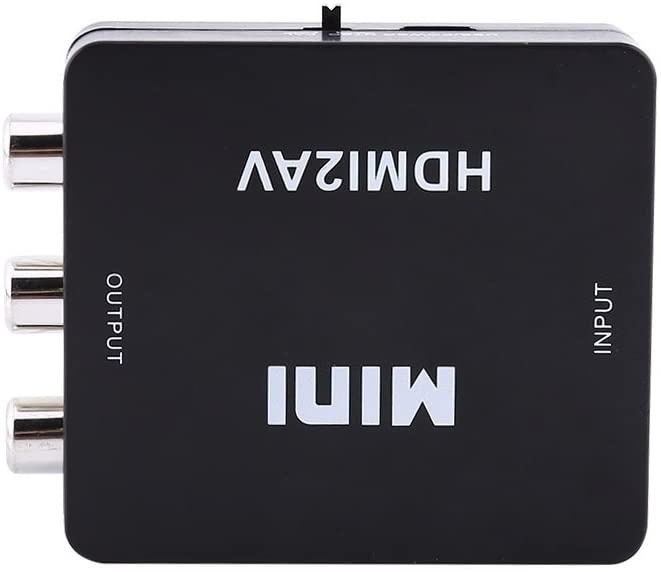 Goshyda HDMI to AV Signal Converter, Mini 720p/1080p Digital HDMI to RCA Composite Video Audio AV CVBS Adapter Converter, for HD Camera, HD DVD, Displayer, Earphone, Projection(Black)